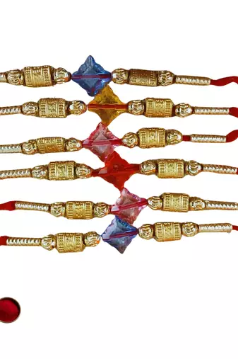 Multi beads cotton adjustable rakhi