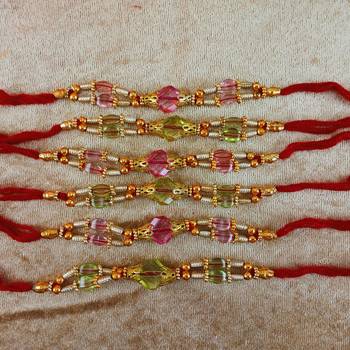 Multi beads cotton adjustable rakhi 1