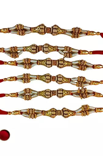 Multi beads cotton adjustable rakhi