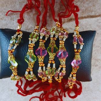 Multi beads cotton adjustable rakhi 3