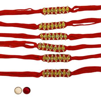 Multi beads cotton adjustable rakhi 1