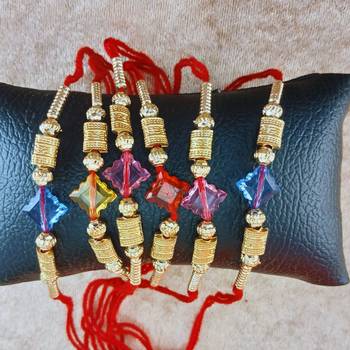Multi beads cotton adjustable rakhi 3