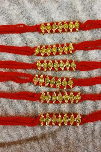 Multi beads cotton adjustable rakhi