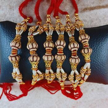 Multi beads cotton adjustable rakhi 3
