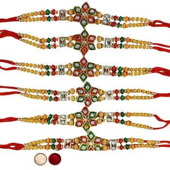 Multi beads cotton adjustable rakhi 2
