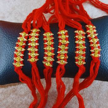 Multi beads cotton adjustable rakhi 3