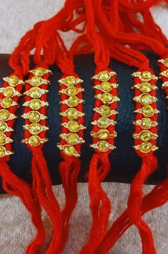 Multi beads cotton adjustable rakhi