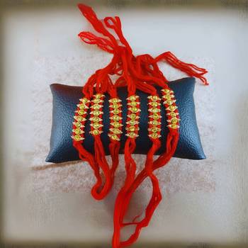 Multi beads cotton adjustable rakhi 4
