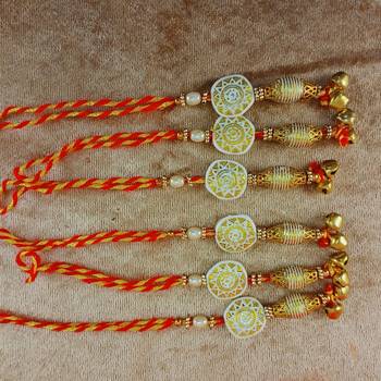 Multi beads cotton adjustable  bangle rakhi 1