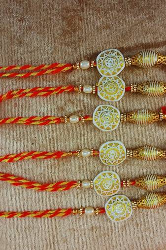 Multi beads cotton adjustable  bangle rakhi