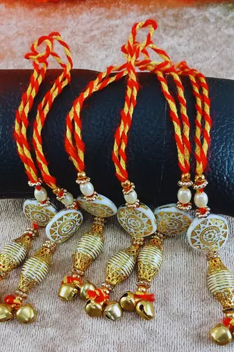Multi beads cotton adjustable  bangle rakhi