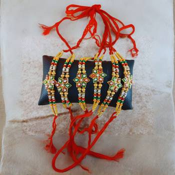Multi beads cotton adjustable rakhi 4