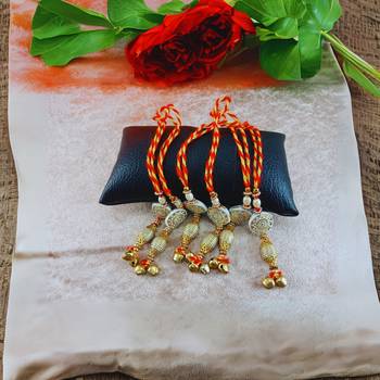 Multi beads cotton adjustable  bangle rakhi 4