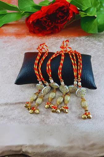 Multi beads cotton adjustable  bangle rakhi