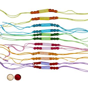 Multi beads cotton adjustable rakhi 1