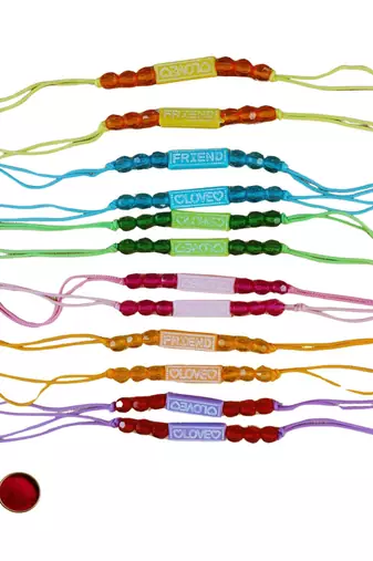 Multi beads cotton adjustable rakhi