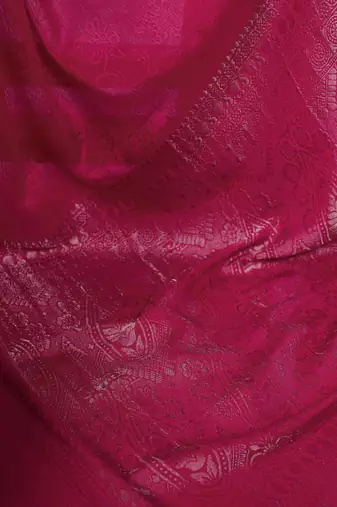 Charm Chinon Self-Printed Saree with Intricate Zari Work