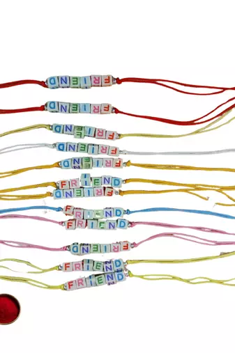 Multi beads cotton adjustable rakhi