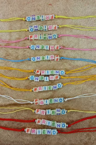 Multi beads cotton adjustable rakhi