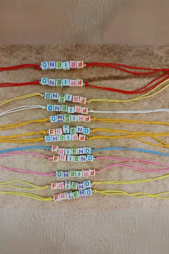 Multi beads cotton adjustable rakhi