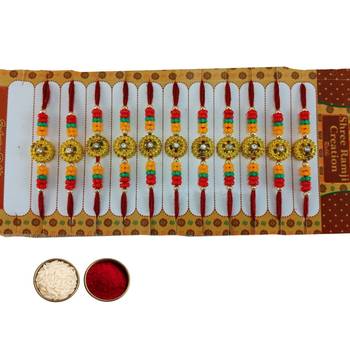 Multi beads cotton adjustable rakhi 1