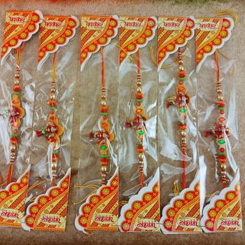Multi beads cotton adjustable rakhi 1