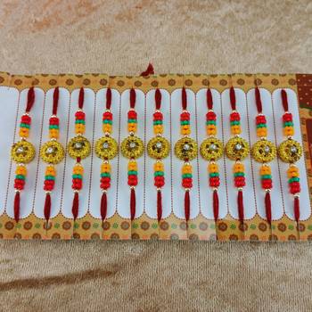 Multi beads cotton adjustable rakhi 2