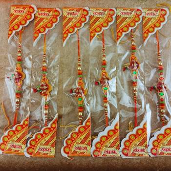 Multi beads cotton adjustable rakhi 3