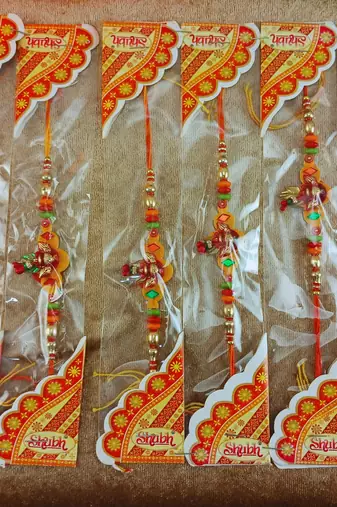Multi beads cotton adjustable rakhi
