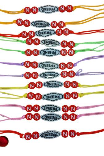 Multi beads cotton adjustable rakhi