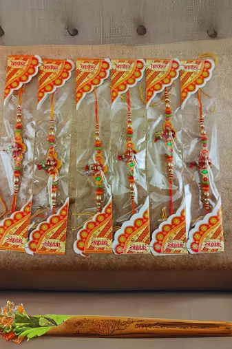 Multi beads cotton adjustable rakhi