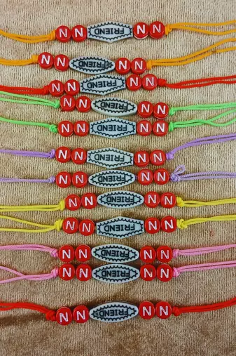 Multi beads cotton adjustable rakhi