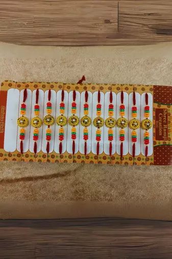 Multi beads cotton adjustable rakhi