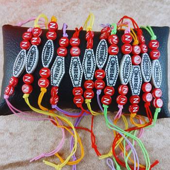 Multi beads cotton adjustable rakhi 3