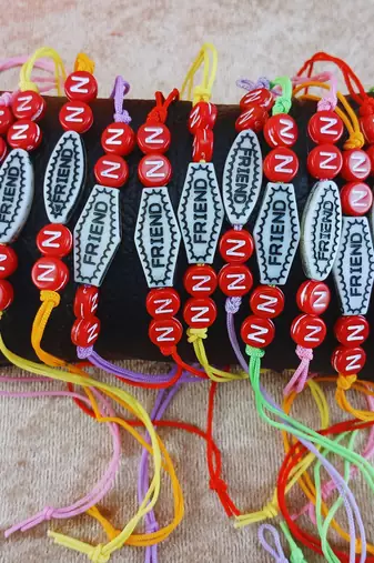 Multi beads cotton adjustable rakhi