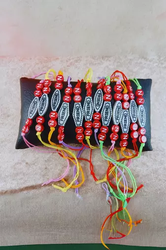 Multi beads cotton adjustable rakhi