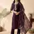 purple sequins embroidery chanderi silk straight kurta pant set with printed dupatta