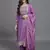 Leafsy purple embroidery chinon straight kurta pant set for women