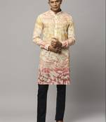 Sunset yellow ombre kurta with sequins