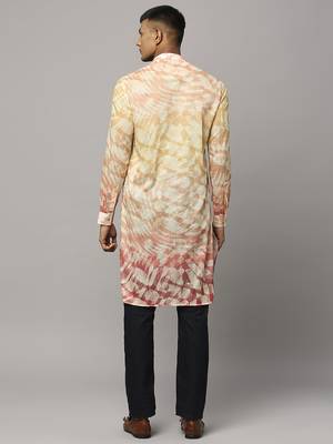 Sunset yellow ombre kurta with sequins 2