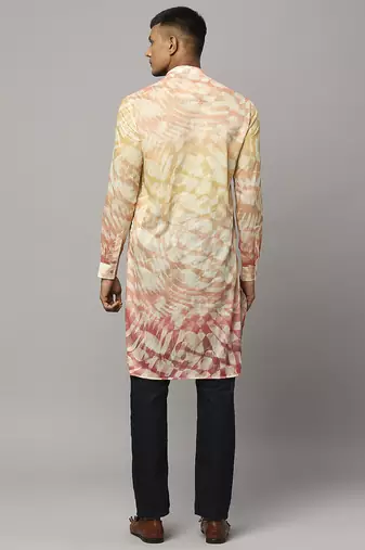 Sunset yellow ombre kurta with sequins