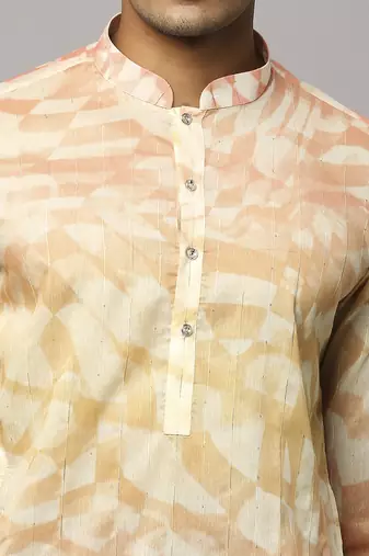 Sunset yellow ombre kurta with sequins