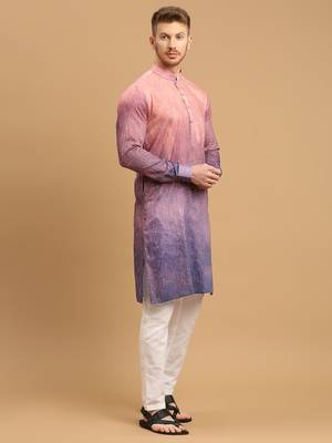 Lavender and pink ombre kurta with sequins 1