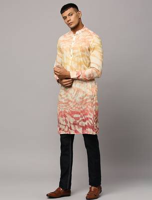 Sunset yellow ombre kurta with sequins 4