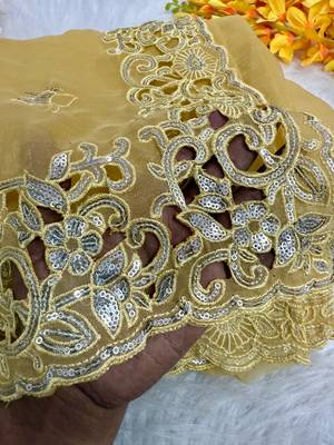 Yellow Color Soft Crunchy Silk Partywear Saree 5
