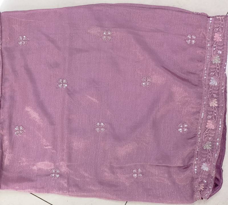 Embroidered chinon onion pink trendy salwar kameez