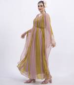 Multi color satin plain kaftan detachable belt