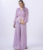Purple polyester plain co ord set