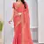 Gajri pink zari embroidered silk blend saree with blouse piece