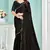 Black handwork zarkan border designer chiffon saree with blouse piece